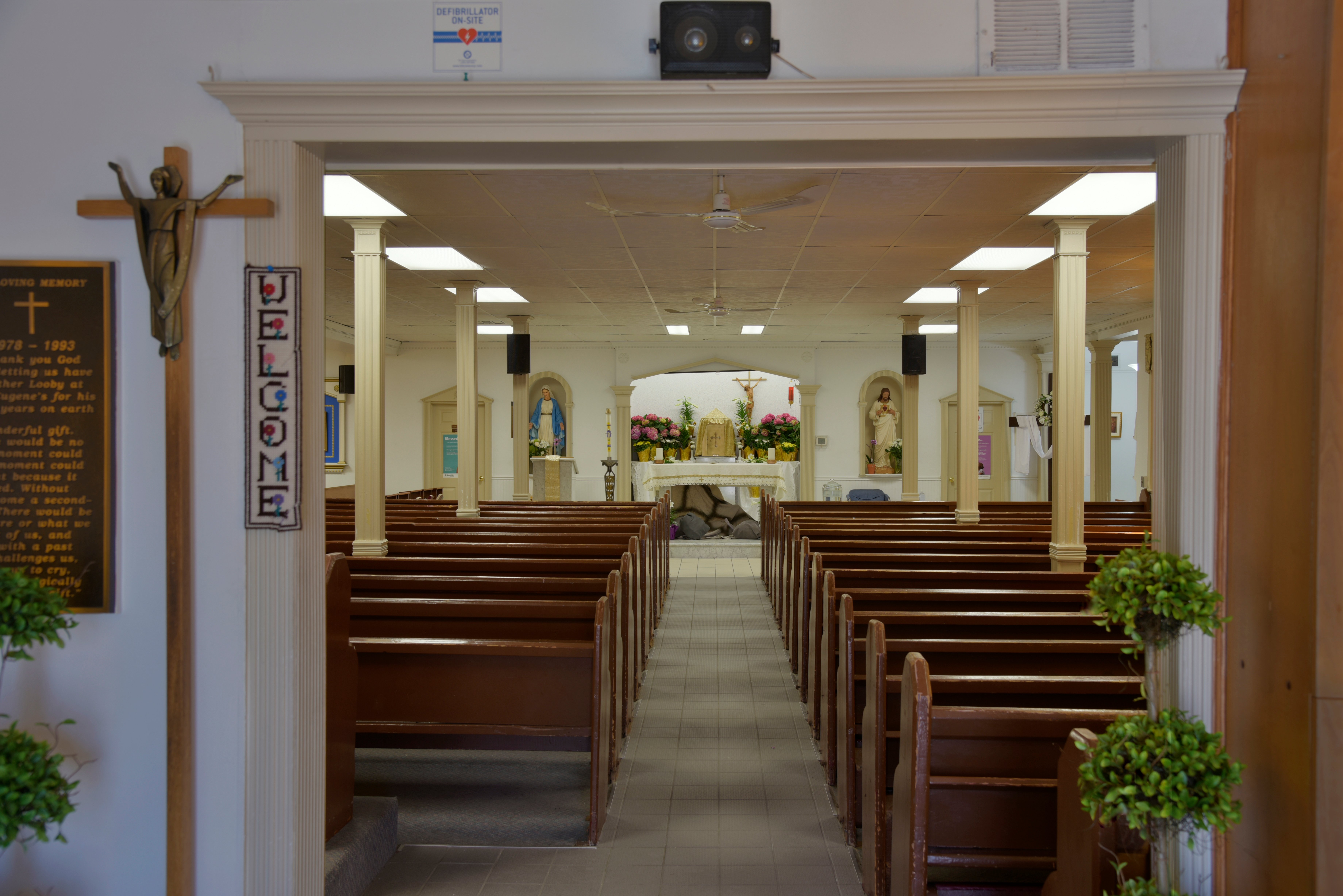 Inside the chapel from the entrance door